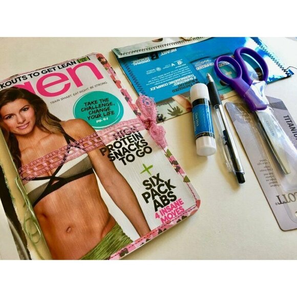 Fitness Junk Journal Writing Kit Blank Smash Book Handmade Ephemera Included u - Picture 8 of 12